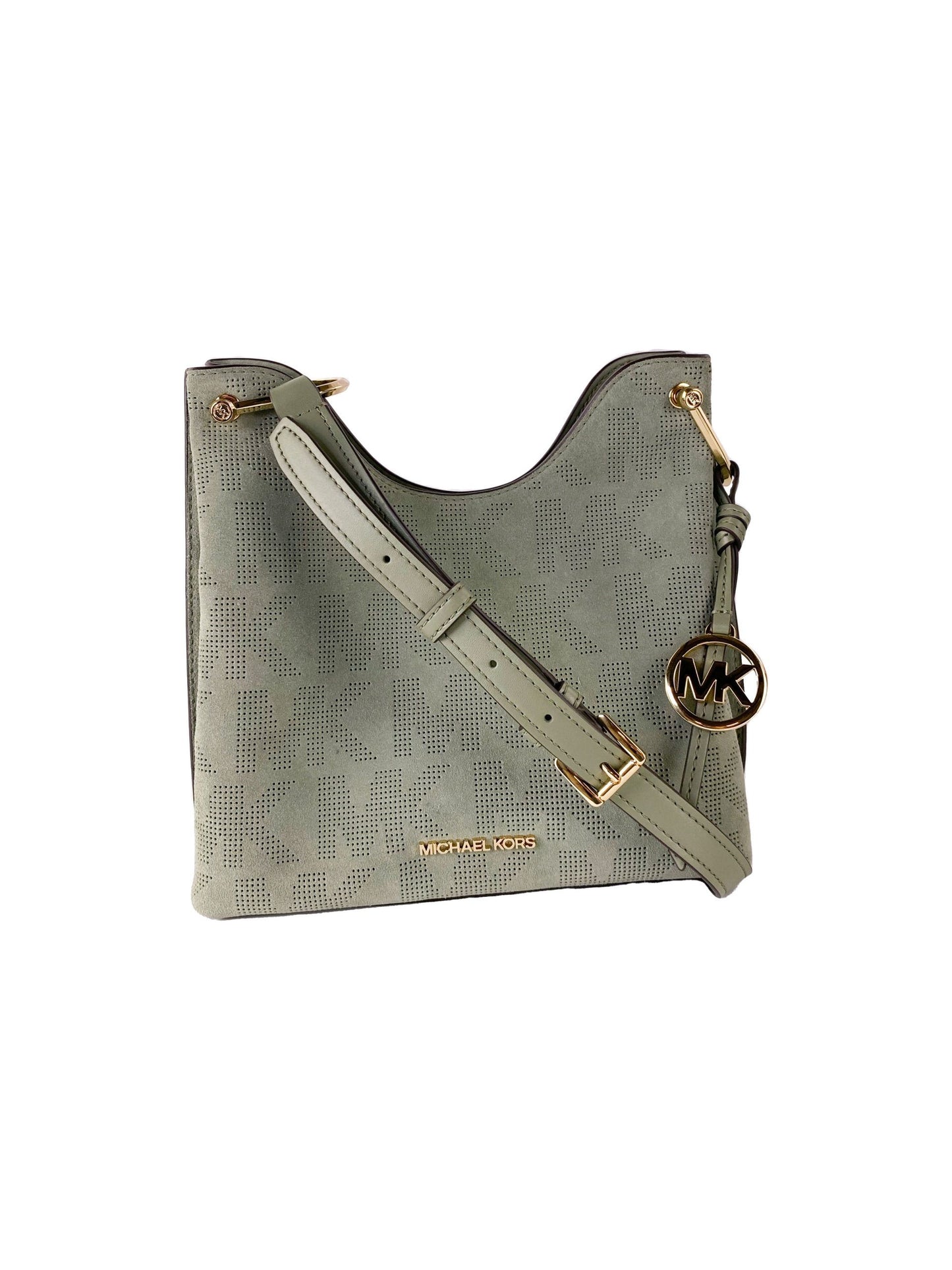 Чанта Michael Kors Joan Large Perforated Suede Slouchy Messenger (Army Green)