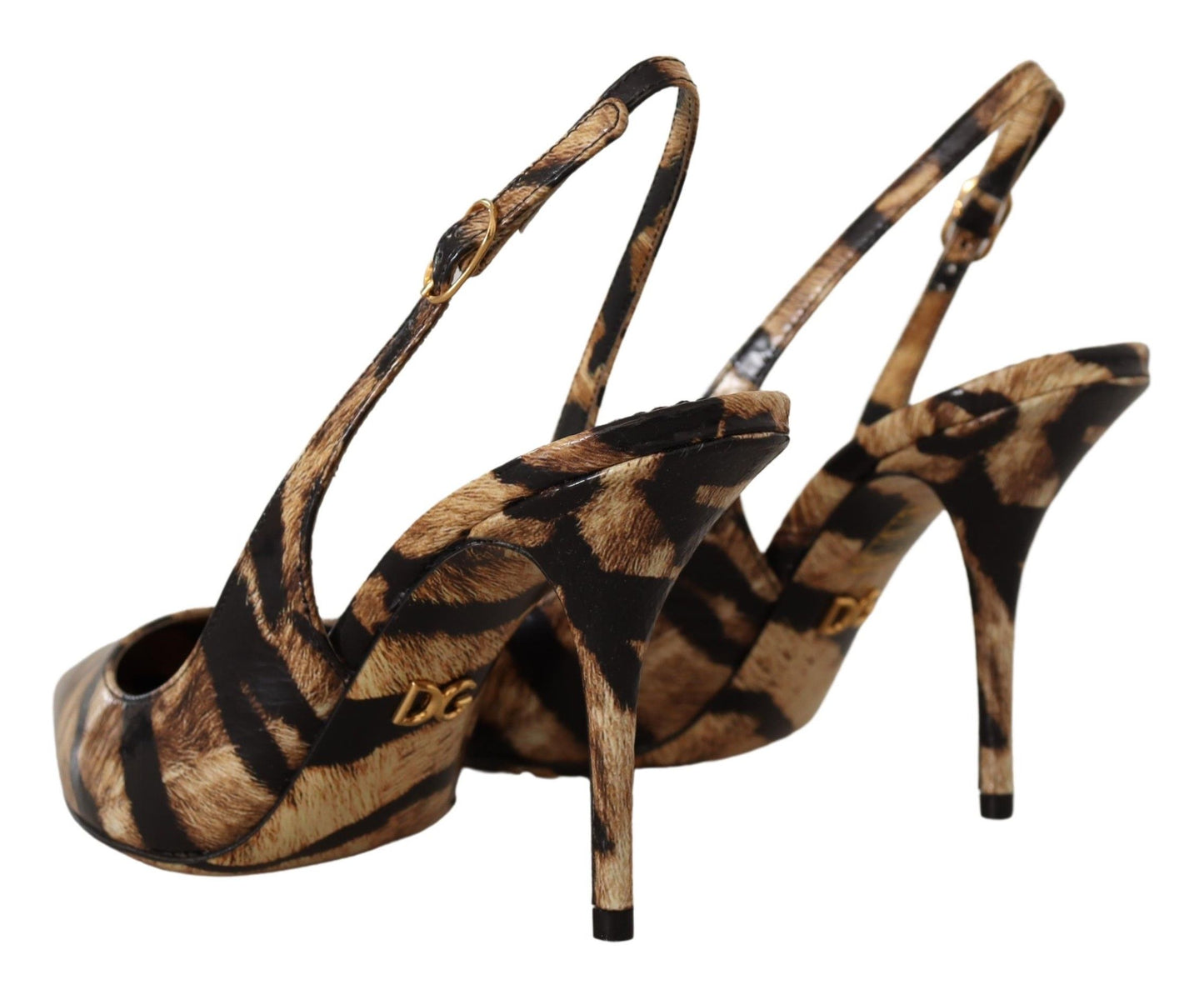 Кафяви кожени обувки Dolce & Gabbana Tiger