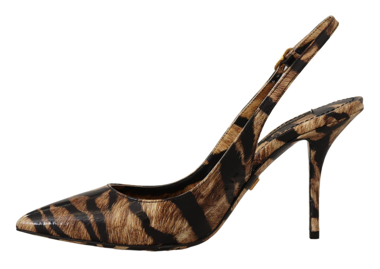 Кафяви кожени обувки Dolce & Gabbana Tiger