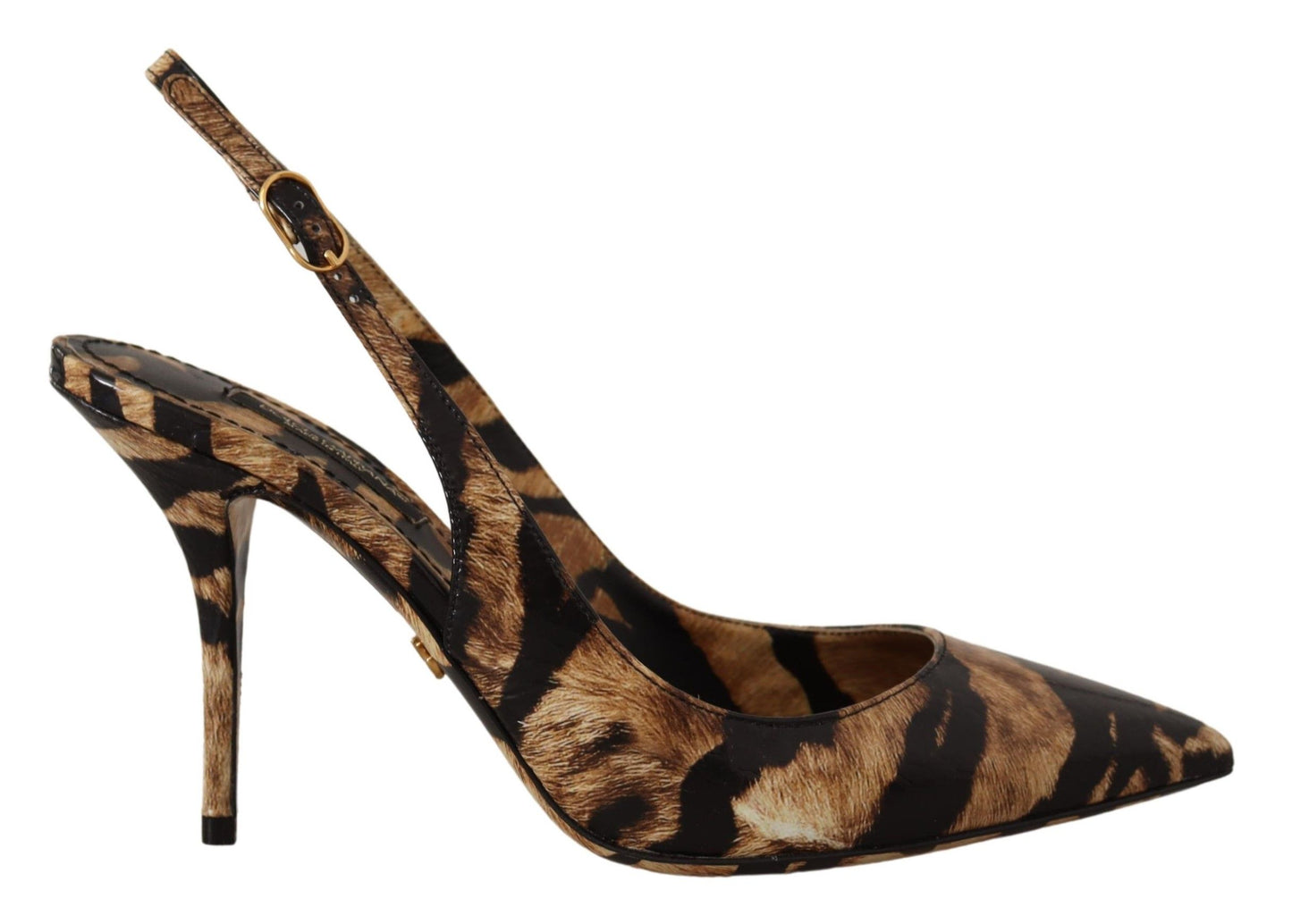 Кафяви кожени обувки Dolce & Gabbana Tiger
