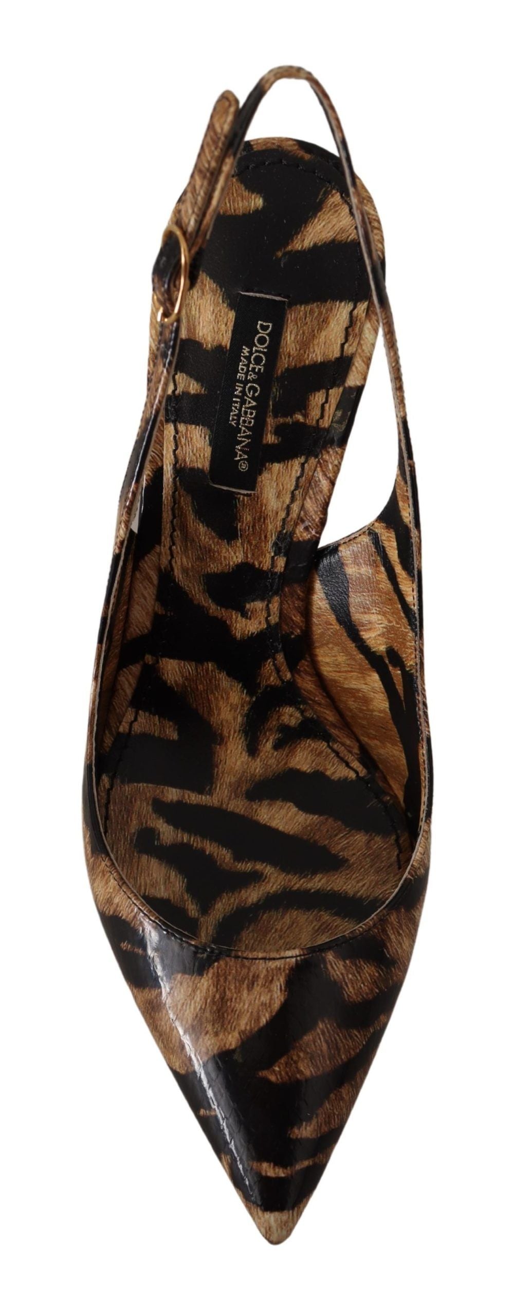 Кафяви кожени обувки Dolce & Gabbana Tiger