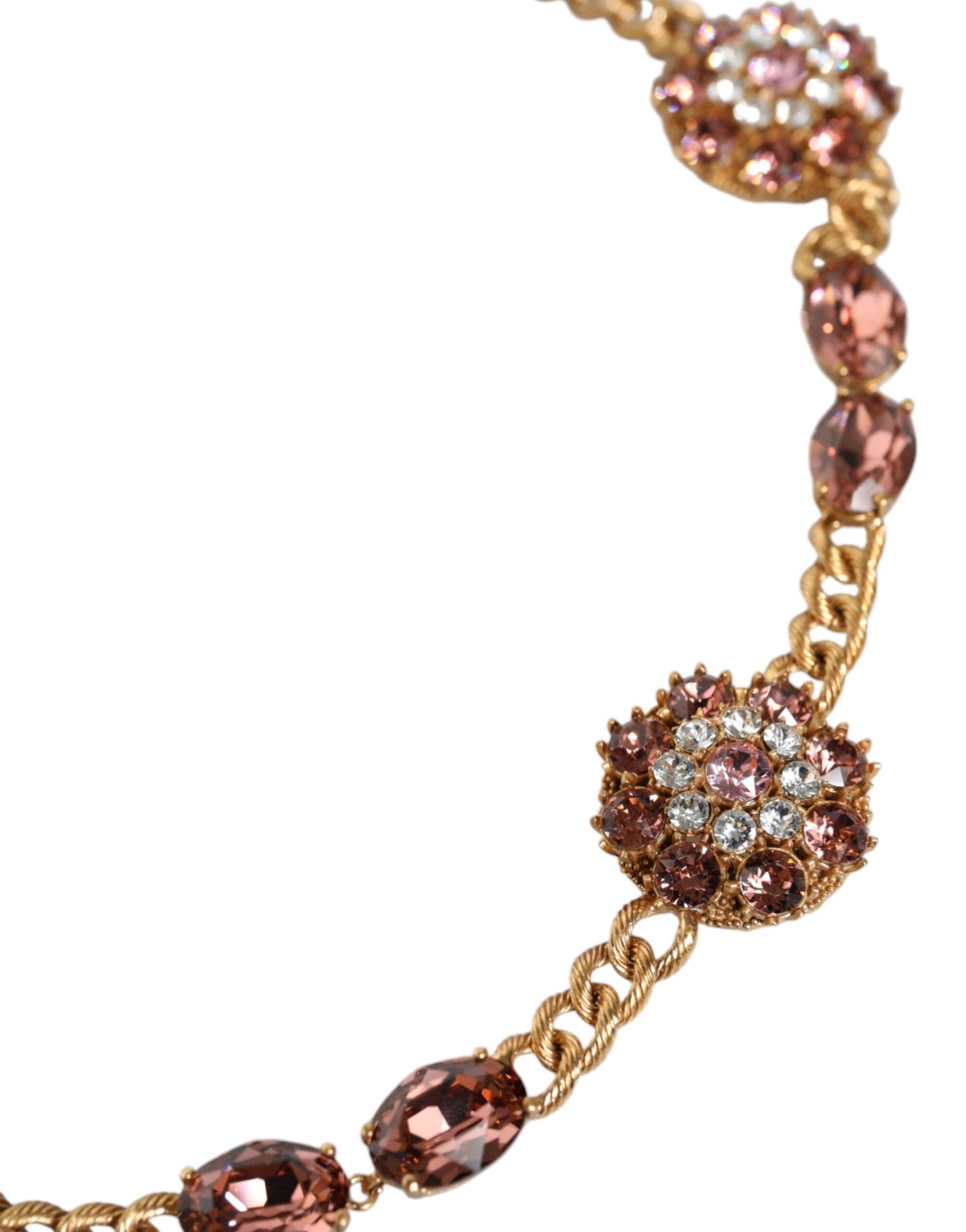 Златен колан Dolce & Gabbana с месингови кристали