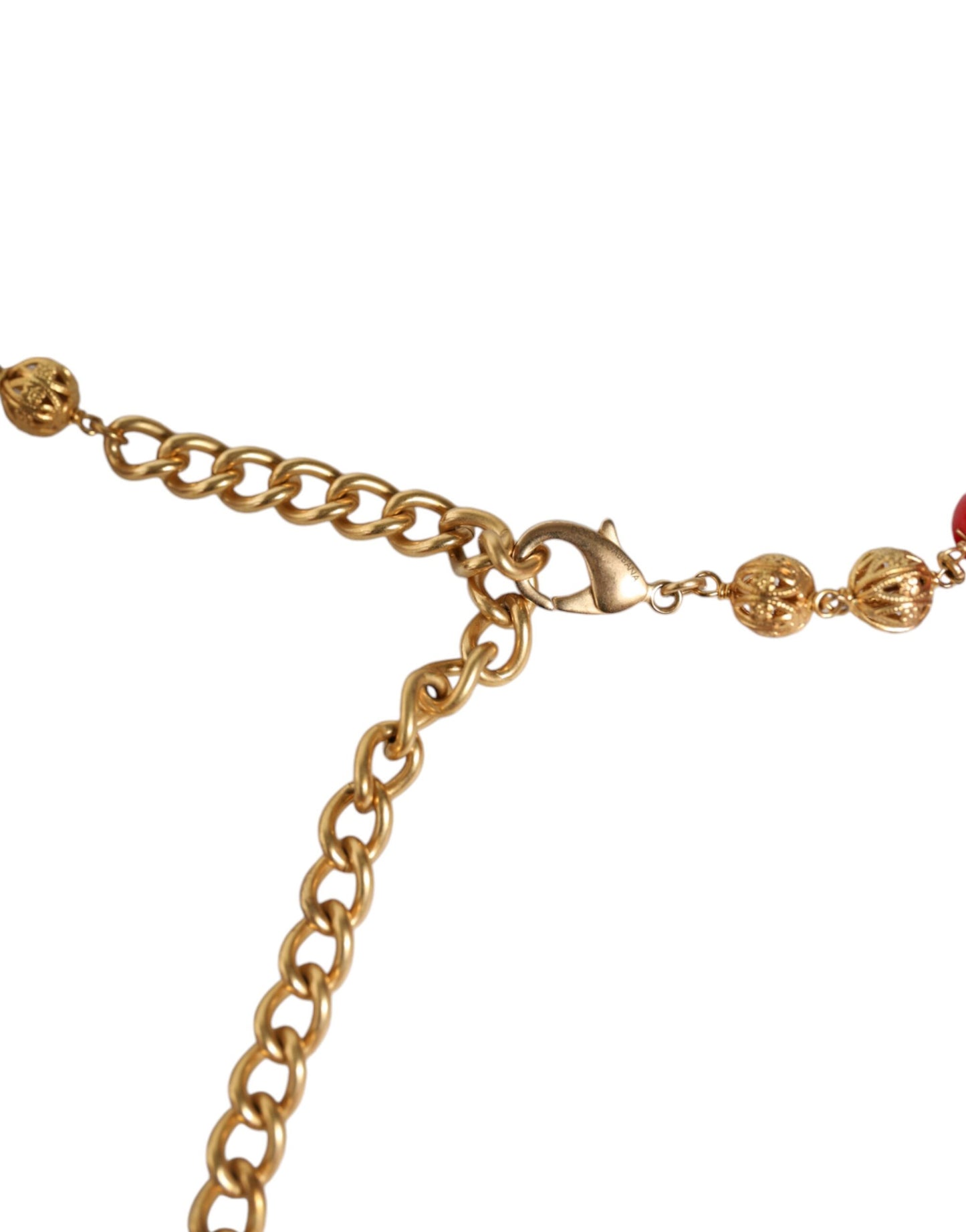Колан за тореро Dolce & Gabbana с кристали и златен месинг и червена кожа