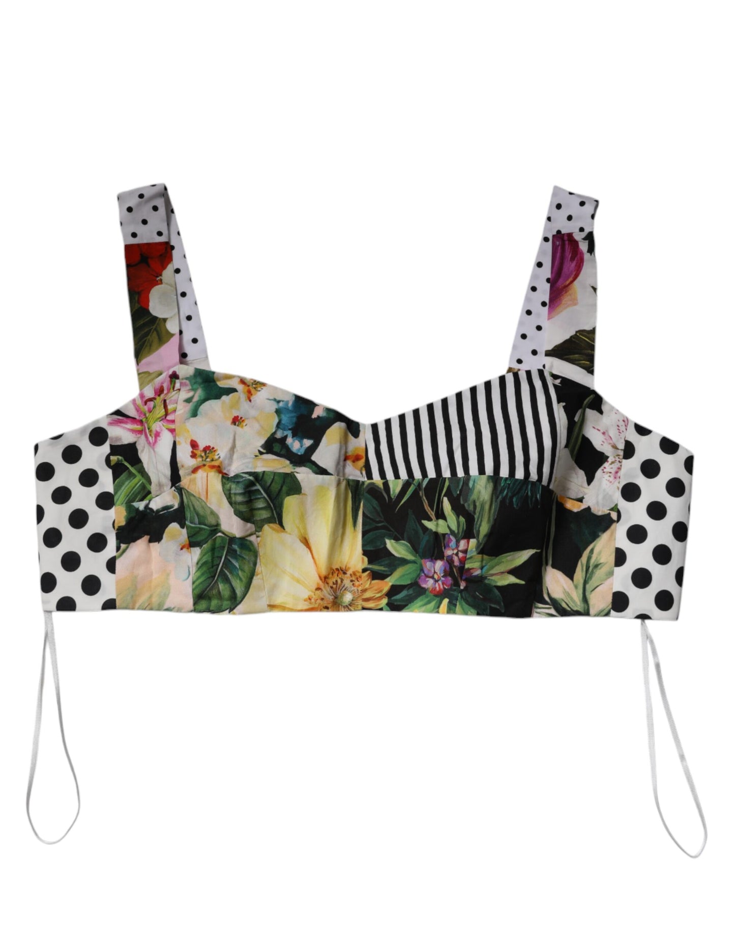 Къс топ с многоцветна яка с пачуърк деколте Dolce & Gabbana