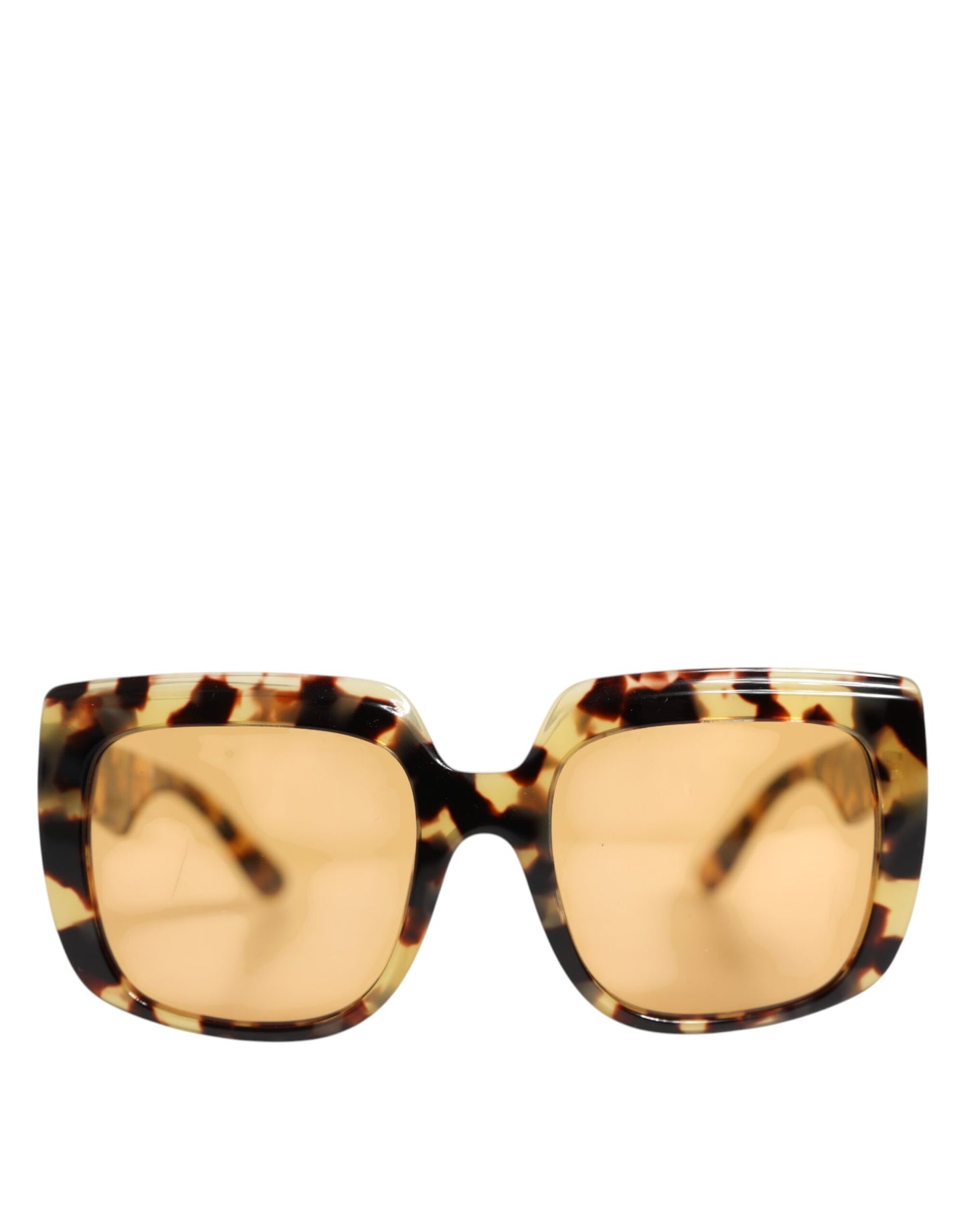 Слънчеви очила Dolce & Gabbana с черно-жълти квадратни слънчеви очила Havana Leopard