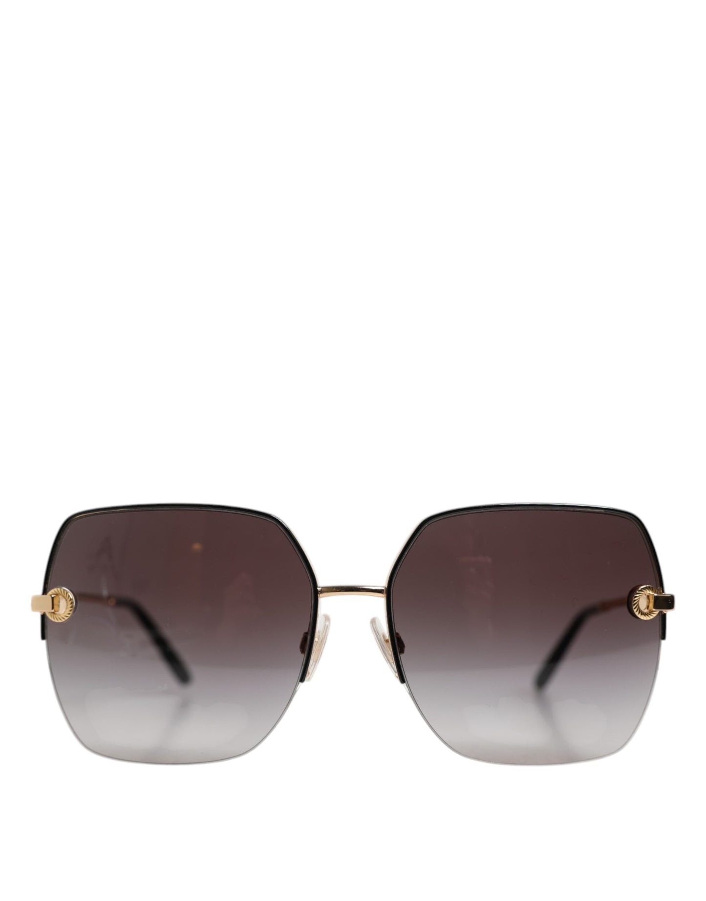 Слънчеви очила Dolce & Gabbana DG2267 с черно-златист метал и пълна рамка с квадратна форма