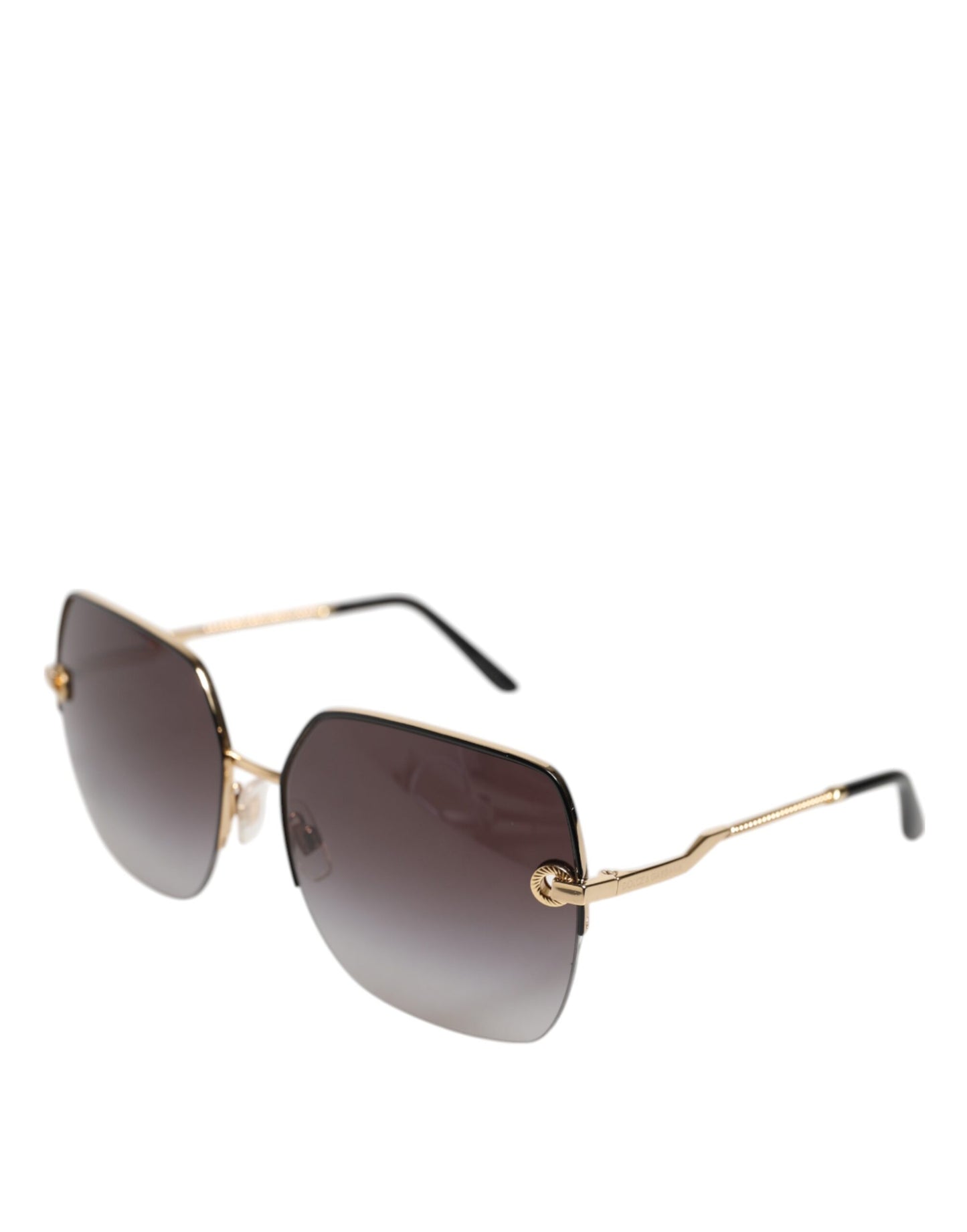 Слънчеви очила Dolce & Gabbana DG2267 с черно-златист метал и пълна рамка с квадратна форма