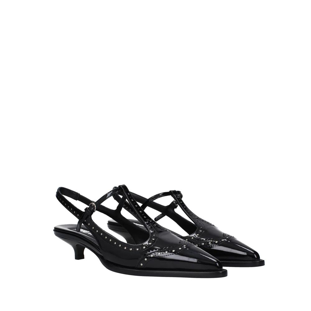Кожени обувки с каишка презрамка Miu Miu