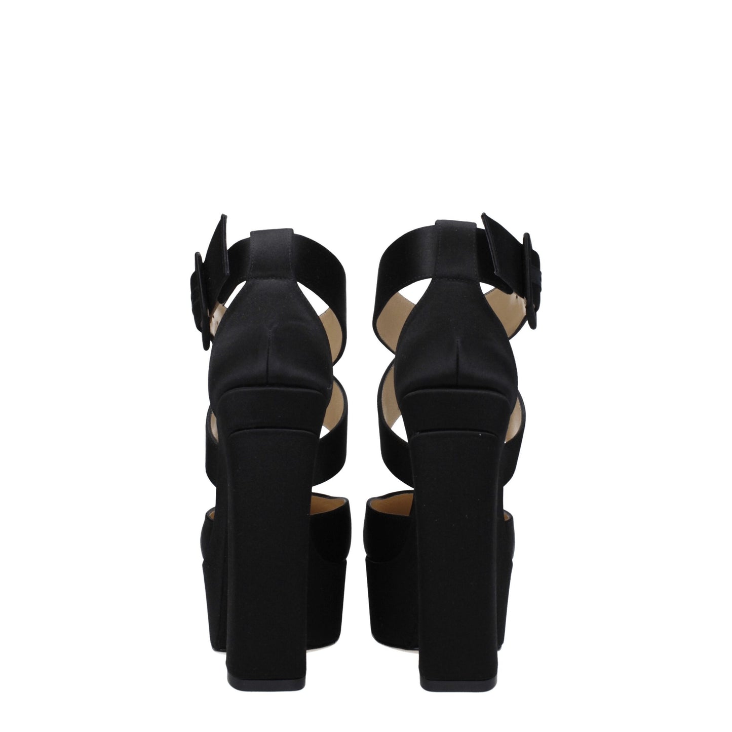 Черни сатенени платформи Jimmy Choo