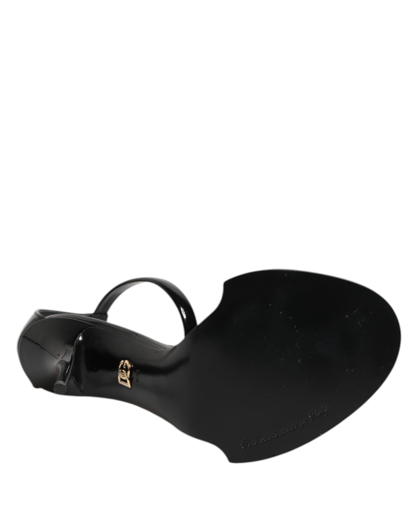 Черни сандали Dolce & Gabbana KEIRA с перлена украса