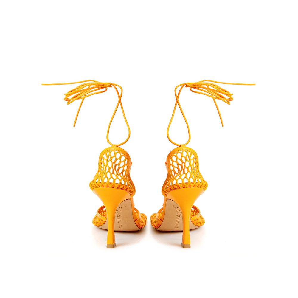 Ботички Bottega Veneta Orange от плат и кожа