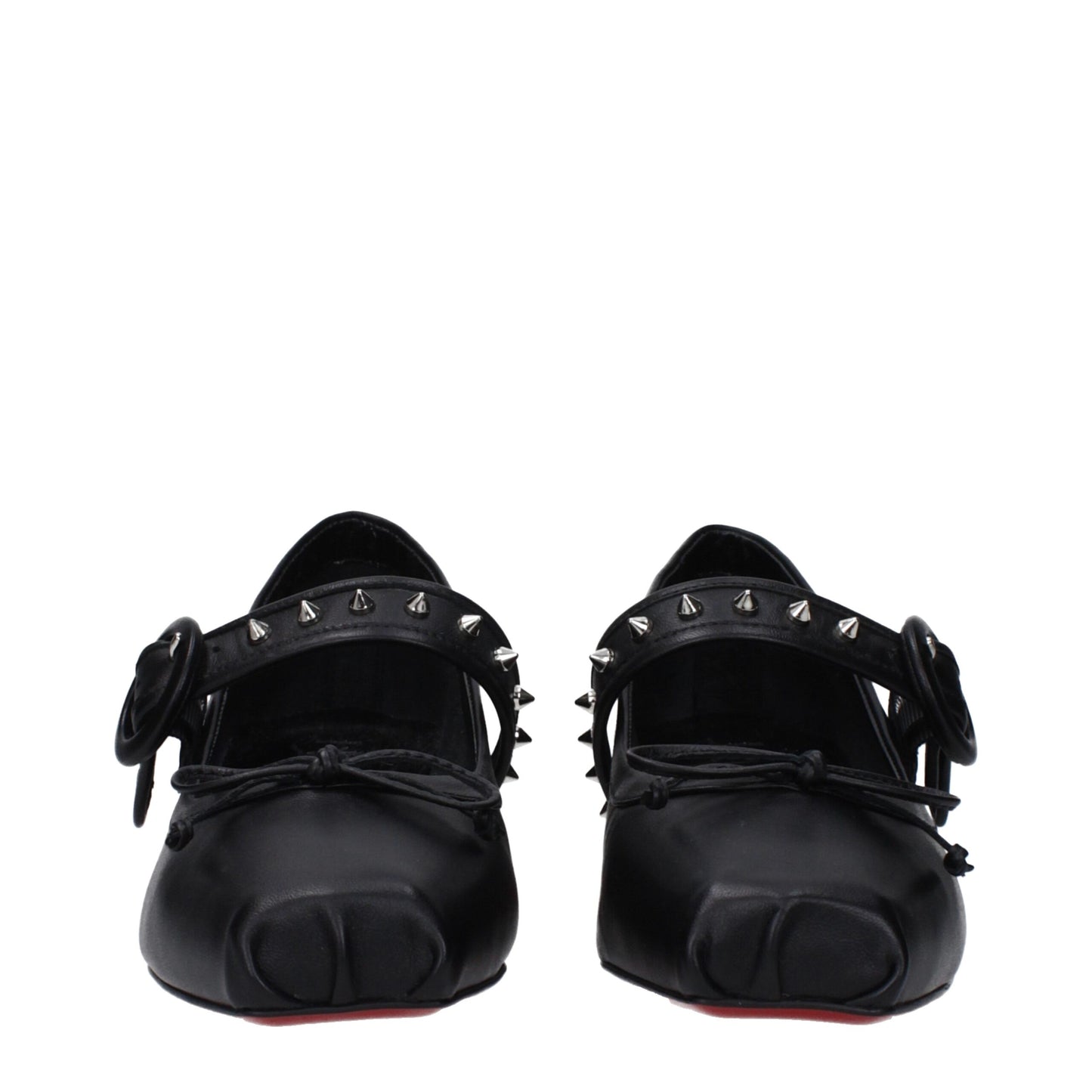 Черни кожени балетки Christian Louboutin