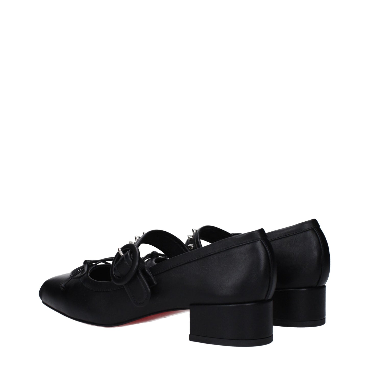 Черни кожени балетки Christian Louboutin