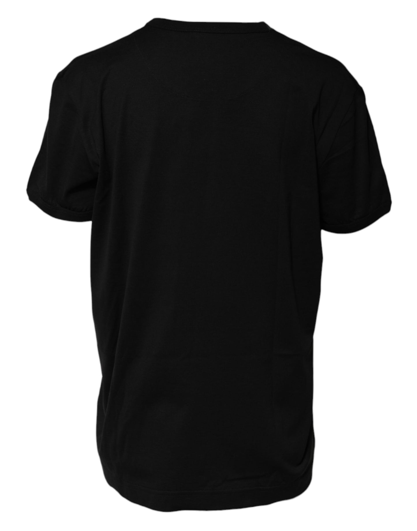 Тениска с кръгло деколте Dolce & Gabbana с черна памучна материя Goodluck Tee