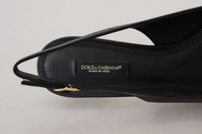 Черни кожени обувки с каишка презрамка Dolce &amp; Gabbana