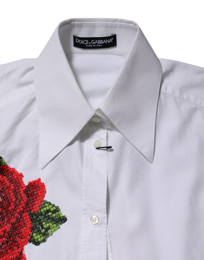 Риза с бродерия от бяла роза Dolce &amp; Gabbana