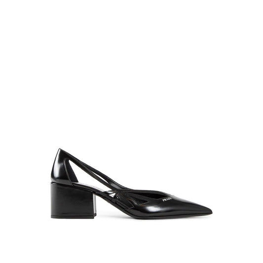 Кожени обувки с изрязани крачоли Prada