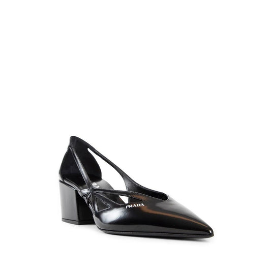 Кожени обувки с изрязани крачоли Prada