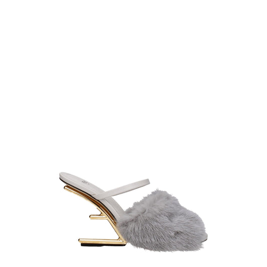 Сандали от сива норка Fendi