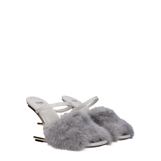 Сандали от сива норка Fendi