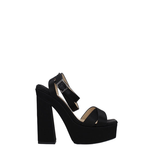 Черни сатенени платформи Jimmy Choo