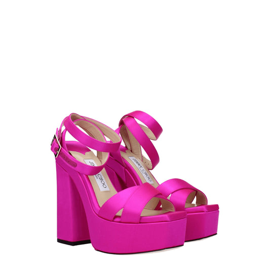 Jimmy Choo Розови сатенени платформи