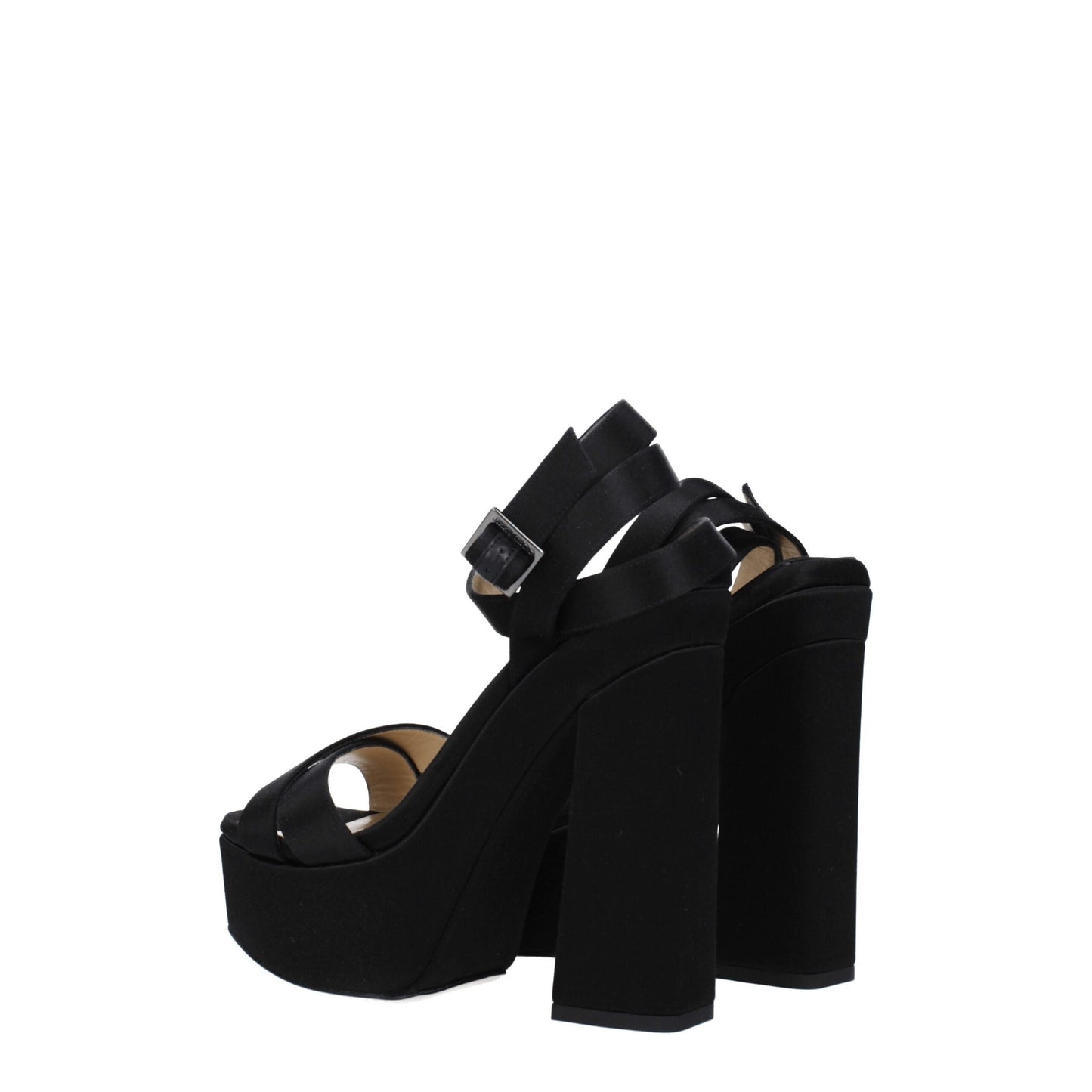 Черни сатенени платформи Jimmy Choo