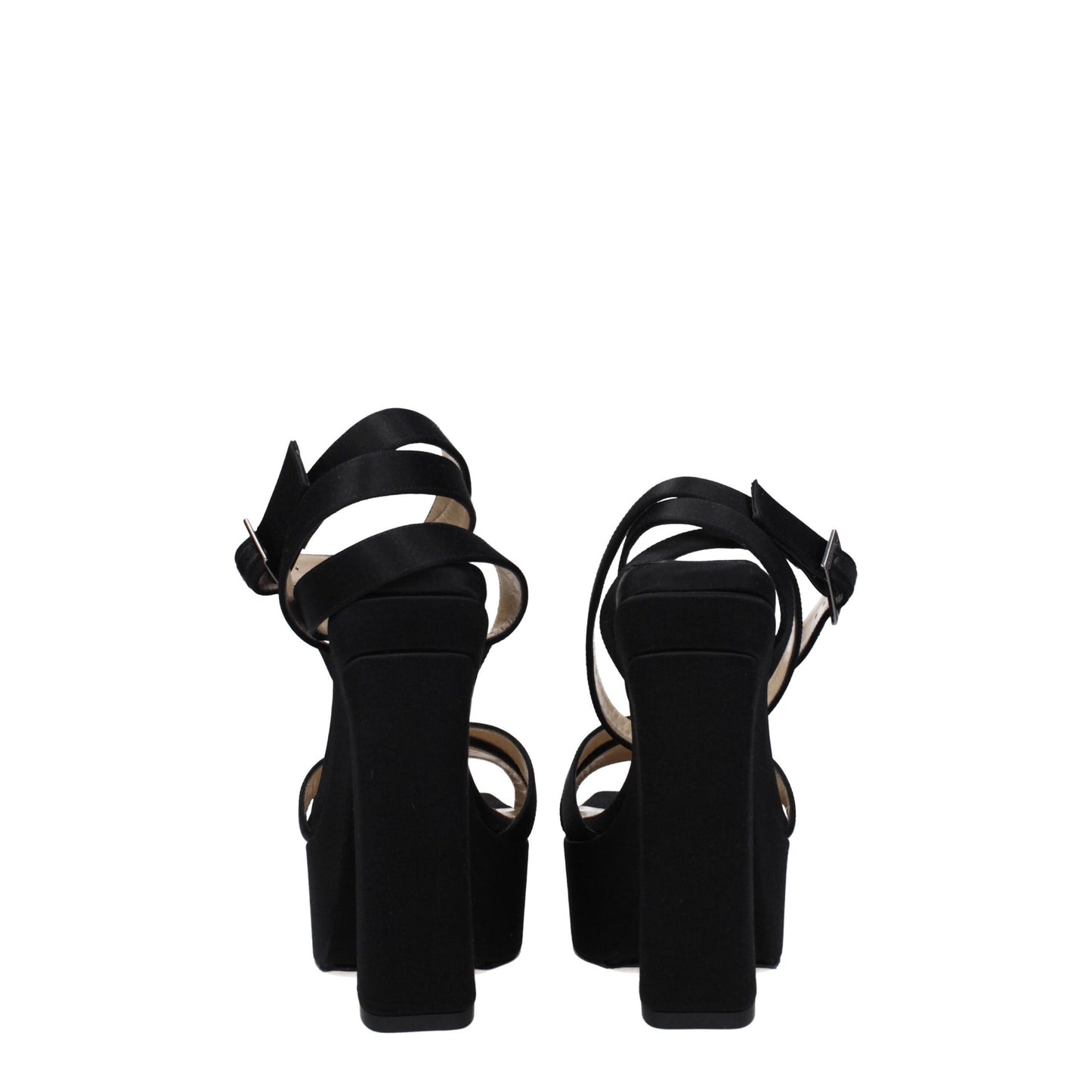 Черни сатенени платформи Jimmy Choo