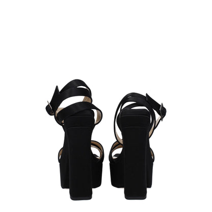 Черни сатенени платформи Jimmy Choo