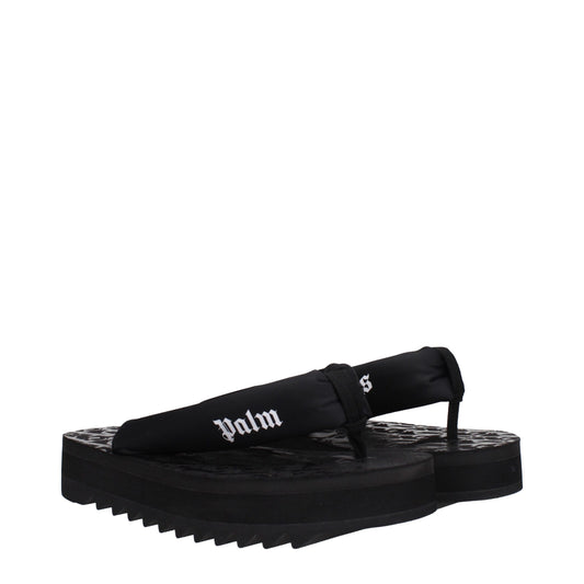 Palm Angels Black Fabric Flip-Flop Sandals