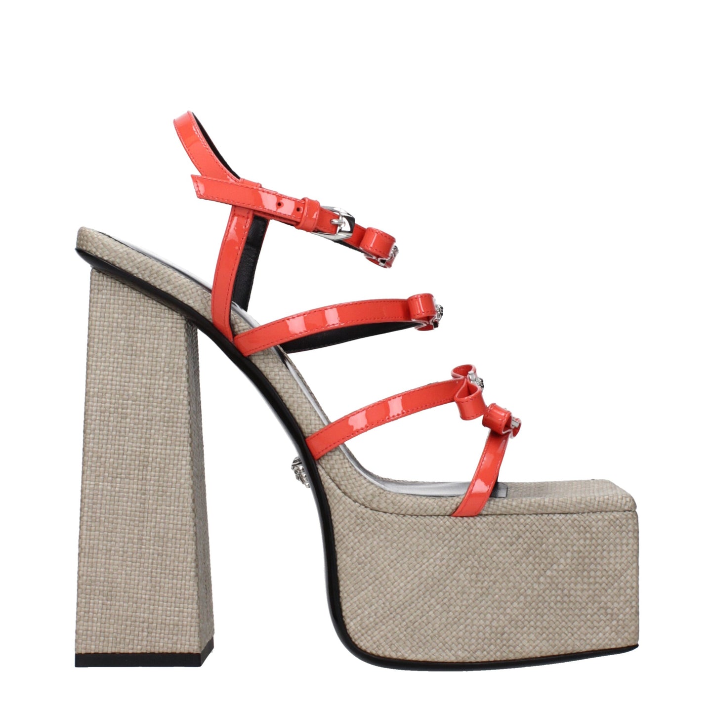Кожени платформи Versace Orange