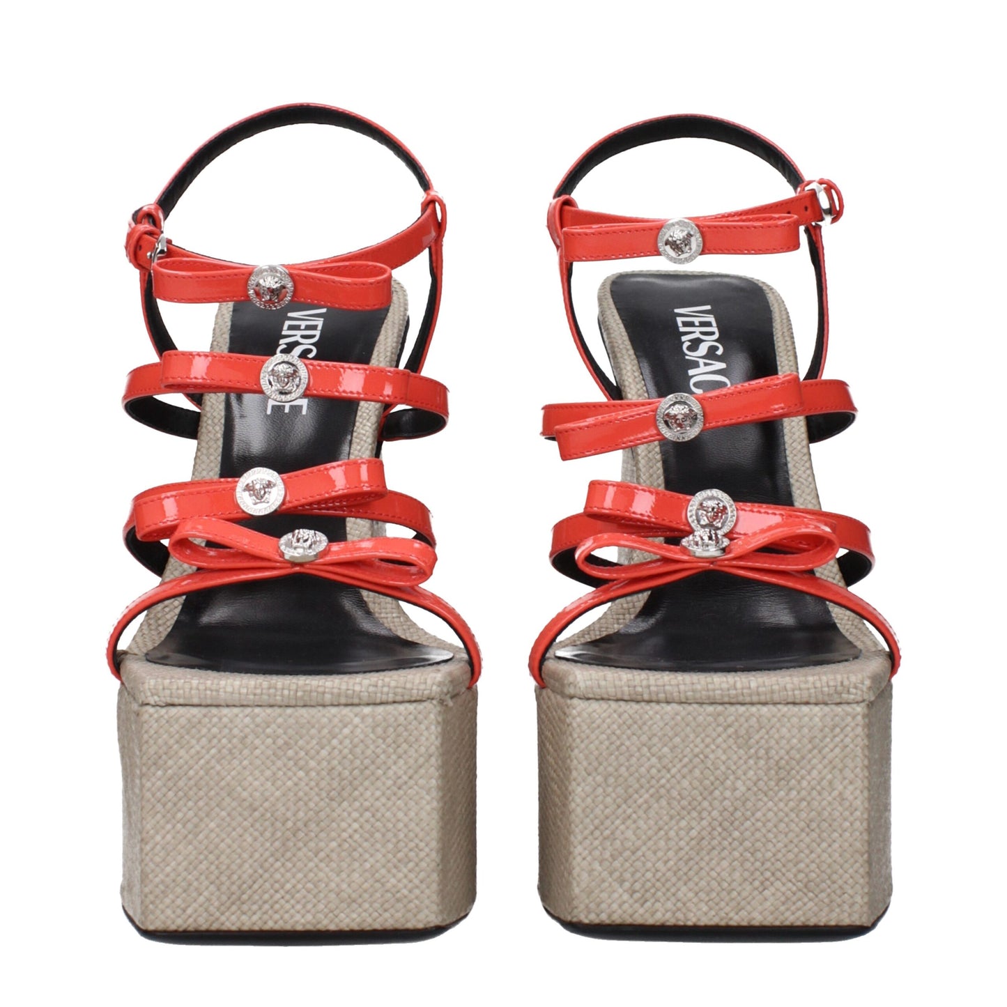 Кожени платформи Versace Orange