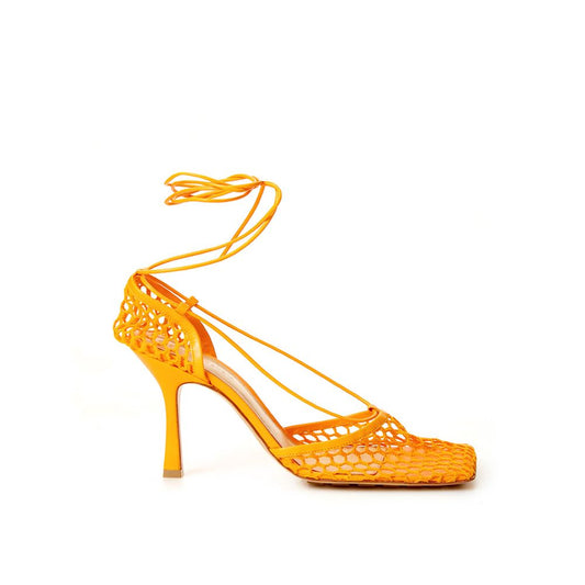 Ботички Bottega Veneta Orange от плат и кожа