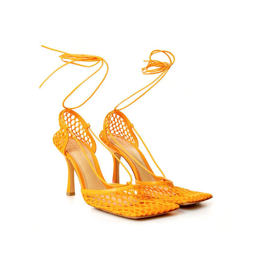 Ботички Bottega Veneta Orange от плат и кожа