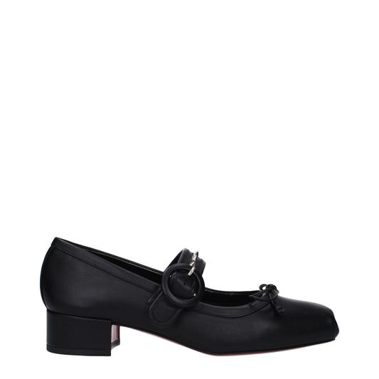 Черни кожени балетки Christian Louboutin