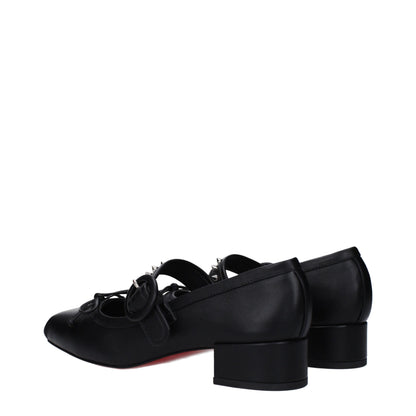 Черни кожени балетки Christian Louboutin