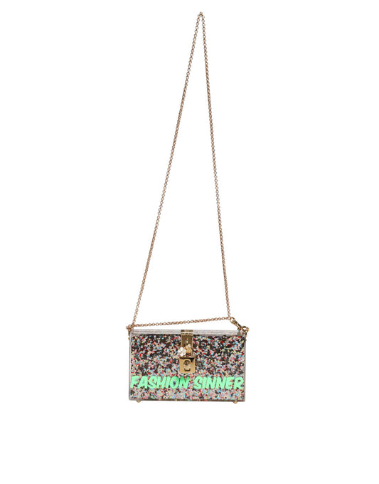 Dolce & Gabbana Multicolor PurseBox Fashion Sinner Glitter Crossbody Bag