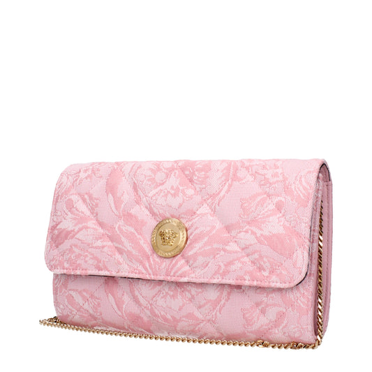 Versace Pink Fabric Clutch Bags