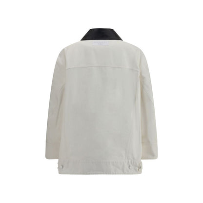 Givenchy Denim Jacket With Leather Collar